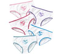 (2-3 Years, Unicorns) Just Essentials Girls Back To School 5 Pack Plain Printed Briefs