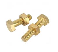 2-30 sets of M3/M4/M5/M6/M8 pure solid brass copper DIN933 DIN934 hexagonal bolts and screws, with nuts and fine teeth(M4x12mm 10pcs)
