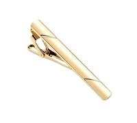 2.36 Inch Gold Tie Clip for Men, Classic Diagonal Pattern Tie Bar, Durable Spring Clip Formal Accessory for Business Wedding Interview Daily Wear