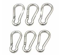 2.36 Inch Stainless Steel Spring Snap Hook Carabiner 316 Stainless Steel Keychain Clips for Keys Swing Set Camping Fishing Hiking Traveling,6 Pcs