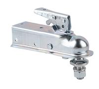 2.36in Trailer Ball Coupler with 1 7/8in Hitch Ball, 2000lbs Load Capacity Straight Tongue Coupler for RV Boat Towing, Zinc Plated Steel Easy Lock Design