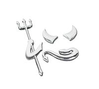2 × 3D Devil Demon Stickers Decals Silver Car Rear Emblem Badge Decoration Paster