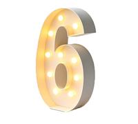 2.3FT Light Up Letters, Large Marquee Cardboard Letters, Mosaic Balloon Arch Stand Pre-cut DIY Number, For Party, Graduation Wedding Decor(Number 6,100cm/3.3ft)