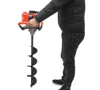 2,3HP Petrol Post Hole Digger Earth Auger 3 Drill Bits + Extension Rod, Gas Powered Hole Digger Auger Digging Machine Set, For Fence Deck Tree Planting