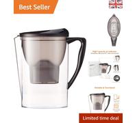 2.3L Black Water Filter Jug - Reduces Chlorine & Limescale, Dishwasher Safe