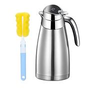 2.3L Thermal Coffee Carafe with Temperature Display 304 Stainless Steel Double Wall Vacuum Carafe Insulated Carafe Flask Tea Carafe Keep Hot 48h & Cold 24h (Silver)