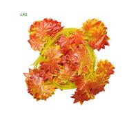 2.3M Artificial Silk Maple Leaf Garland Colorful Autumn Fall Foliage Vine Hanging Decor for Wedding Party Home Garden Fireplace
