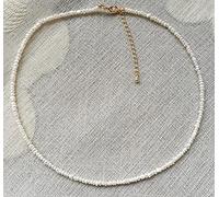 2-3mm Mini Button Baroque Pearl Strand Necklace Collar Elegant Real Natural Freshwater Pearl Choker Necklace Jewelry for Women