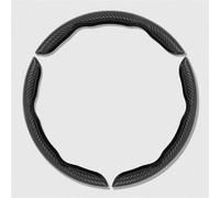 2 3PCS 38CM Universal Carbon Fiber Leather Car Steering Cover Mahogany Wood Grain Wheel Booster Cover Non-Slip Car Steering Wheel Protective Cove(2PCS red)