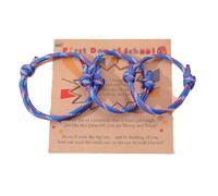2-3Pcs First Day of School Knit Rope Bracelet Love Between Mother/Father/Mama and Daughter/Son/Me Back To Scool Gifts Protection Anxiety Relief Colorful Nylon Woven Bracelet With Message Card, 3pcs