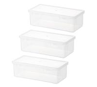 2 / 3Pcs Large Pencil Case Clear Hard Box Colored Organizers for Marker Paint Brush 19x9.5x6cm Storage Box with Lid