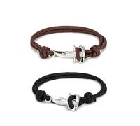 2 3PCS Ocean Series Bracelet Handmade Hammerhead Shark Whale Orca Tail Bracelet Multi-Layer Wrapped Hand Cord Waterproof Paracord Student Couple Beach Accessories Ocean Lover Men's Friendship Bracelet