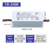 2-3W 3-5W 4-7W 8-12W 13-18W 18-24W 250mA LED Isolation Driver AC110-265V Constant Current Transformer for Spotlight Downlight(18-24W DC54-82V)