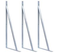2/3x Support Brackets for Fence Post Galvanised Steel Supporting Foot vidaXL
