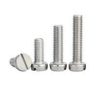 2/4/10/25/50pcs M1.6 M2 M2.5 M3 M4 M5 M6 M8 M10 GB65 304 Stainless Steel Slotted Flat Round Cheese Head Machine Screw Bolt(40mm,10Pcs M4)