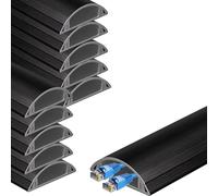 2 4 10 Pcs Self-Adhesive Cable Protector, 30 40 50 Mm Width Aluminum Alloy Semi-circular Wire Groove Cover, Wire Trough Cable Trunking For Office School(B-10 pcs,L W H 150cm x 30mm x 10mm)