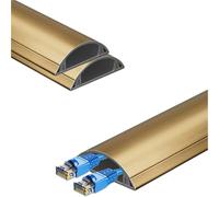 2 4 10 Pcs Self-Adhesive Cable Protector, 30 40 50 Mm Width Aluminum Alloy Semi-circular Wire Groove Cover, Wire Trough Cable Trunking For Office School(A-2 pcs,L W H 180cm x 50mm x 14mm)