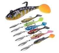 2.4/3.5In Swim Baits for Bass Fishing，Pre-Rigged Jig Heads Soft Plastic Trout Fishing Lures，Unique Vibrating Swim Action and Trembly Sinking Move for More Bites
