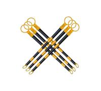 2 4 5 6 8 10 12 16 20 Pcs Retractable Telescopic Safety Cone Bar From | 5.2 To 9.8 Ft Traffic Cone Barrier Extension Poles, Engineer Grade Reflective Tape(Yellow and Black,6pcs)