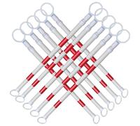 2 4 5 6 8 10 12 16 20 Pcs Retractable Telescopic Safety Cone Bar from 5.2 to 9.8 ft, Traffic Cone Barrier Extension Poles, Engineer Grade Reflective Tape(Red and White,10pcs)