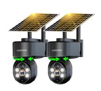 2.4&5G WiFi Security Camera Wireless Outdoor 2 Packs,360° PTZ Solar Camera Outdoor Wireless for Home Security,Work with Alexa,AI Motion Detection,PIR Siren,Cloud & SD Card Storage, 2-Way Audio