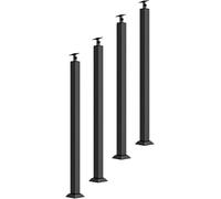 2 4 6 8 10 Pc Black Metal Baluster Posts, 28 36 44 50 58 Inch Tall Staircase Railing System Column for Interior Exterior Deck Porch Stairway Floor Mount, with 270° Adjust, 10pc, H 76cm/29.9in