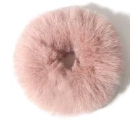 2/4/6/8/10 PCS Plush Faux Fur Rabbit Hair Ties, Fluffy Scrunchy Hair Scrunchie Bobbles Elastic Hair Bands Scrunchie Ponytail Accessories (V,6Pcs)