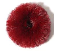2/4/6/8/10 PCS Plush Faux Fur Rabbit Hair Ties, Fluffy Scrunchy Hair Scrunchie Bobbles Elastic Hair Bands Scrunchie Ponytail Accessories (U,2Pcs)
