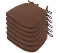 2/4/6/8 Pack U-Sd Dining Chair Cushions - Non-Slip Kitchen Seat Pads with Machine Washable Covers Coffee Color 41x43cm - Perfect for Dining Room Comfort and Style
