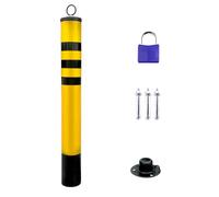 2/4/6/8 Packs Yellow Safety Bollards - High Visibility Steel Security Posts for Door Front & High-Traffic Areas, Driveway & Parking Barriers(1pcs,29.5in)