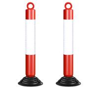 2/4/6/8 Pcs 30" Reflective ty BollardsFixed No Parking Posts with Weighted Rubber Base for Road Control White & Red Cones for Enhanced Visibility