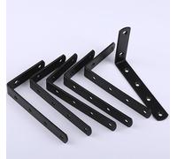 2/4/6/8 Pcs Heavy Duty Shelf Brackets Wall Brackets For Shelves Shelving Bracket Black Wrought Iron Wall Mounted Shelving Supporter Outdoor Decorative Corner Bracket With Screws,75*125*20mm