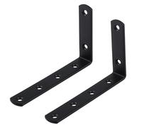 2/4/6/8 Pcs Heavy Duty Shelf Brackets Wall Brackets For Shelves Shelving Bracket Black Wrought Iron Wall Mounted Shelving Supporter Outdoor Decorative Corner Bracket With Screws,75*125*20mm