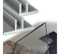 2 4 6 8 pcs Shower Room T Glass Clip Channel, Embedded Aluminum Alloy Partition Clip Rail, for Indoor Office Retail, with Protective Pads(2pcs,47 1/4"(120cm) L)