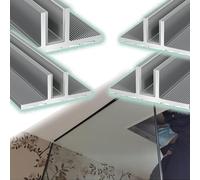 2 4 6 8 pcs Shower Room T Glass Clip Channel, Embedded Aluminum Alloy Partition Clip Rail, for Indoor Office Retail, with Protective Pads(4pcs,47 1/4"(120cm) L)