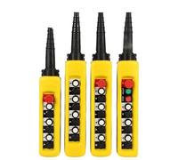 2/4/6/8 Pushbuttons Double Speed Hoist Crane Pendant Control Stations With Emergency Stop(Yellow)