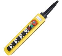 2/4/6/8 Pushbuttons Double Speed/Single speed Hoist Crane Pendant Control Stations With Emergency Stop For circuits XAC-A271(Yellow,Single speed 1pcs)