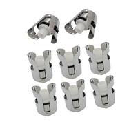 2/4/6/8Pcs Silicones and Steel Wine Cork Preserver with Clip Champagnes Bottle Stopper Plugs for Oxidation Prevention Steel Silicones Bottle Stopper