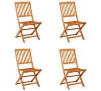 Vidaxl Folding Garden Chairs 4 Pcs Solid Eucalyptus Wood