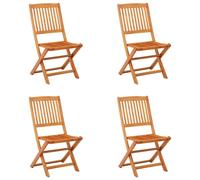 2/4/6/8x Folding Garden Chairs Eucalyptus Wood Seat with/without Armrest vidaXL