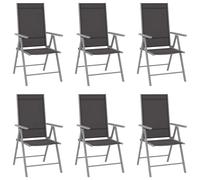 2/4/6/8x Folding Garden Chairs Outdoor Dining Seat Black/Black&Silver vidaXL