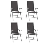 2/4/6/8x Folding Garden Chairs Outdoor Dining Seat Black/Black&Silver vidaXL