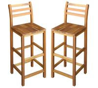 2/4/6/8x Solid Acacia Wood Bar Stools Dining Seating Furniture Kitchen vidaXL