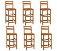 2/4/6/8x Solid Acacia Wood Bar Stools Dining Seating Furniture Kitchen vidaXL