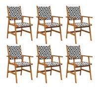 2/4/6/8x Solid Acacia Wood Garden Chairs Outdoor Dining Chair Seating vidaXL