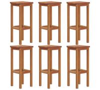 2/4/6/8x Solid Wood Acacia Bar Chairs Outdoor Garden Seat Furniture vidaXL