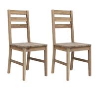 vidaXL 2x Solid Wood Acacia Dining Chairs Home Kitchen Dinner Furniture Seat