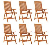 (6) vidaXL 2/4/6/8x Solid Wood Eucalyptus Folding Garden Chairs Foldable Chair