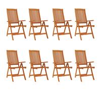 2/4/6/8x Solid Wood Eucalyptus Folding Garden Chairs Foldable Chair vidaXL