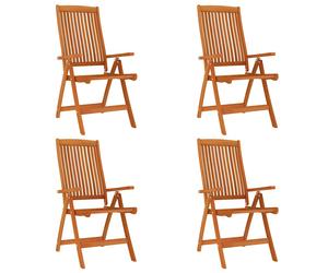 2/4/6/8x Solid Wood Eucalyptus Folding Garden Chairs Foldable Chair vidaXL
